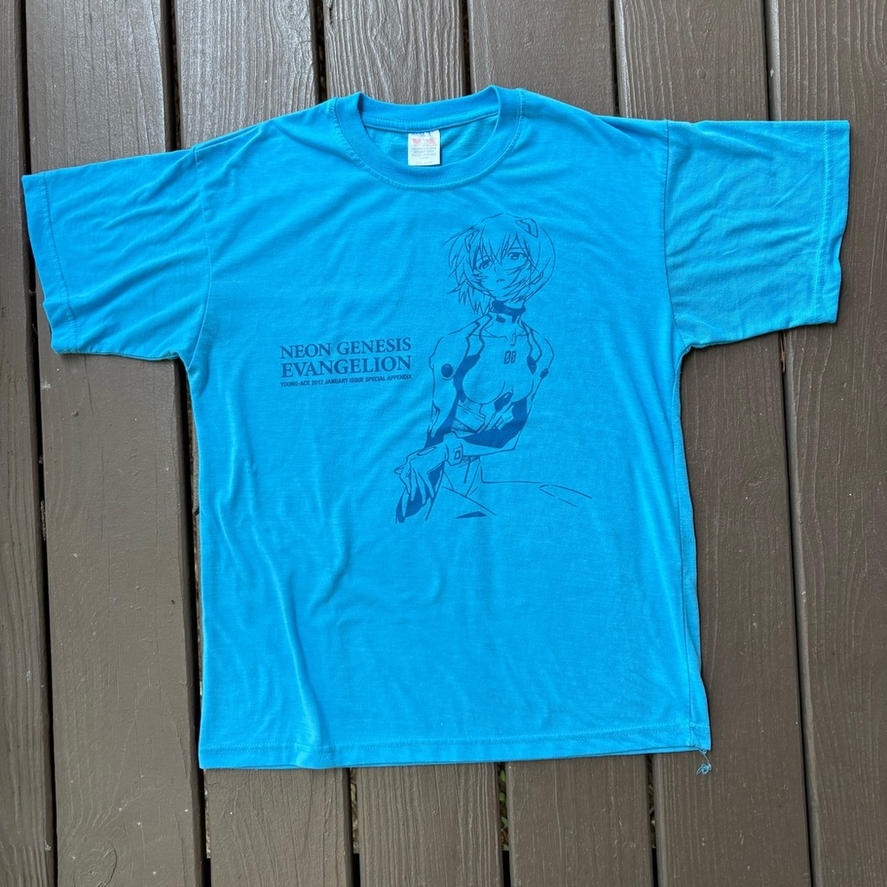 Rare Vintage Neon Genesis Evangelion EVA Rei Ayanami Anime Shirt Young Ace